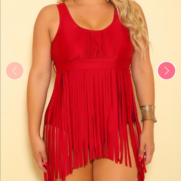Other - Red Fringe Swimsuit